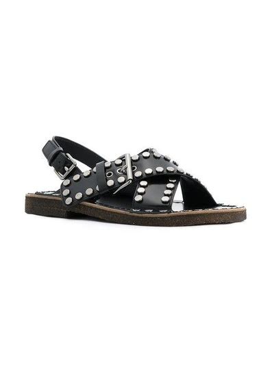 prada wedge sneaker|Prada studded pony skin sandals.